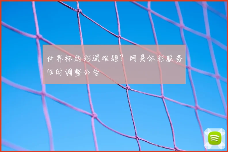 世界杯购彩遇难题？网易体彩服务临时调整公告